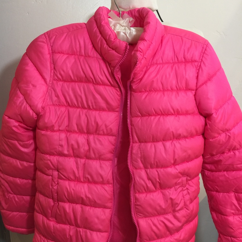 Old Navy Girls Hot Pink Puff Warm Jacket